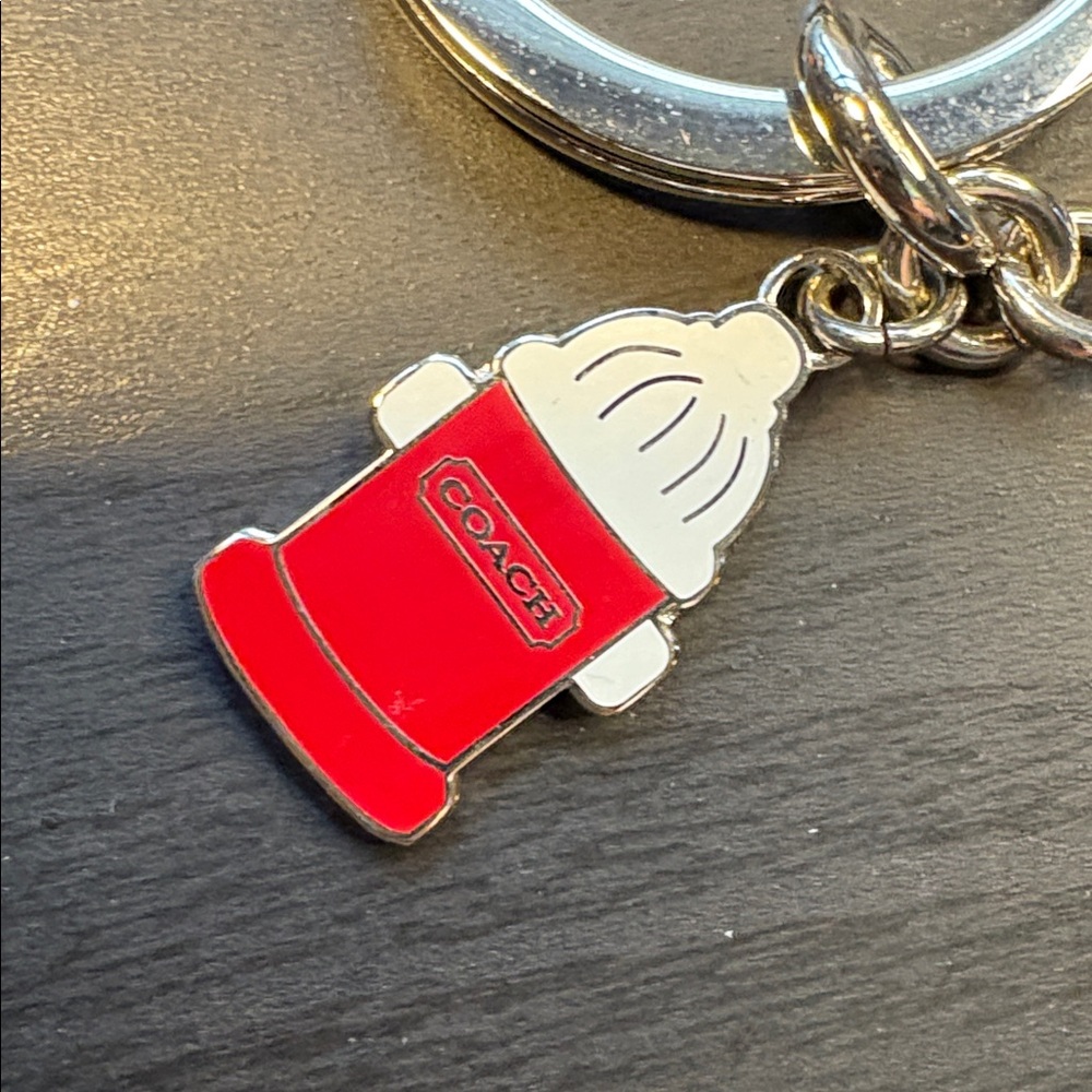 Coach Dog Charm Keychain - Black, Silver, and red - Picture 4 of 5